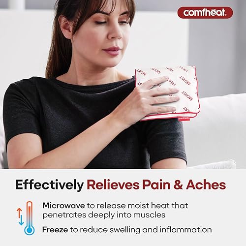 Miniatura 2 de Almohadilla térmica pequeña para microondas con funda lavable de 11 x 6.3 pulgadas, paquetes calientes de lavanda para aliviar el dolor, terapia de