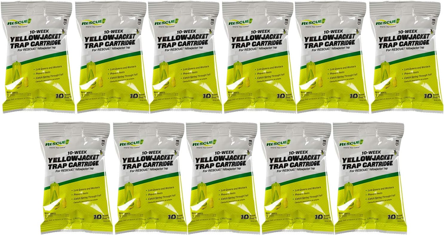 RESCUE! Yellowjacket Attractant Cartridge (10 Week Supply) – for RESCUE! Reusable Yellowjacket Traps - (11 Pack)