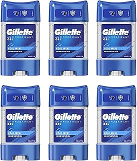 Gillette Antitranspirant Deo Gel für Männer, 420 ml (70 ml x 6), 48h unsichtbarer Schweiß- und Geruchsschutz, kühle Welle,...