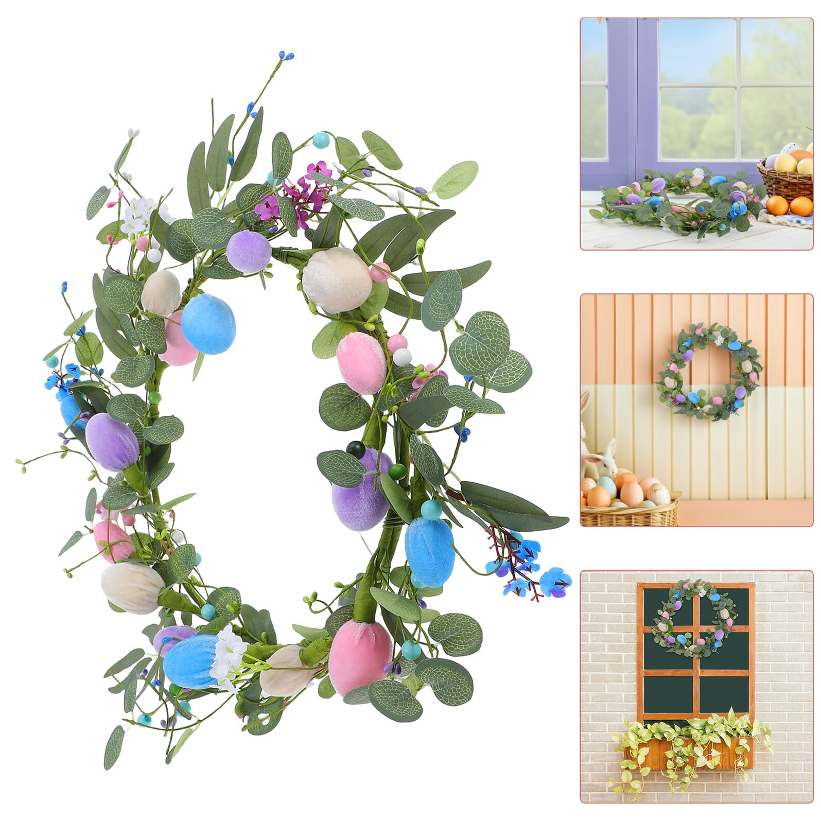 Mikikit Ghirlanda Di Uova Pastello Ghirlanda Per Esterni Decorazioni Pasquali In Stile Fattoria Ghirlande Per Porte D'Ingresso Decorazioni Pasquali Per