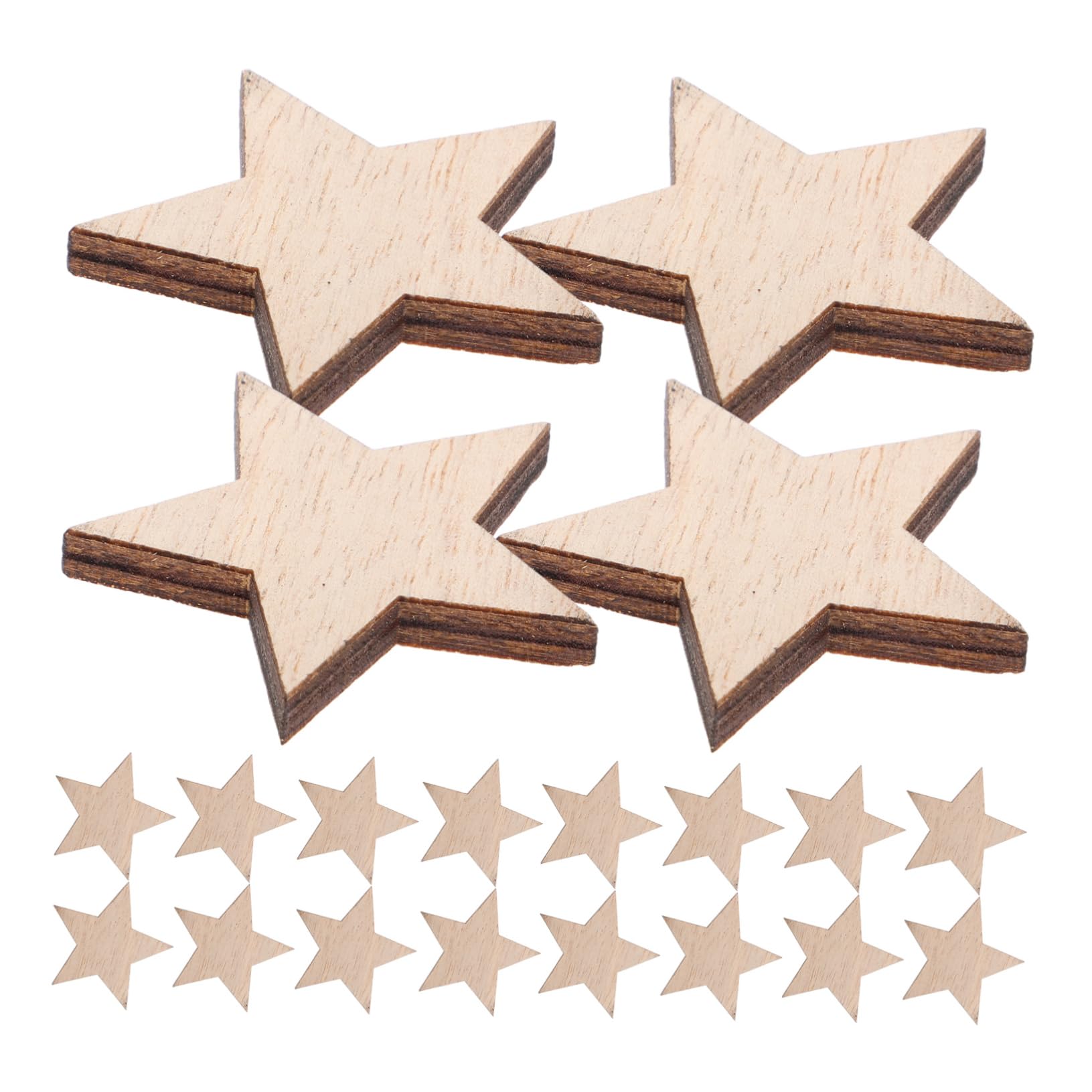 STOBOK 3 Sätze Kleine Sternornamente Aus Massivem Holz Möbelornamente Aus Walnussholz Sterne Sternperlen Aus Holz Weihnachtliche Diy Dekoration Holzmarken Hölzern Brown 25 Stück * 3