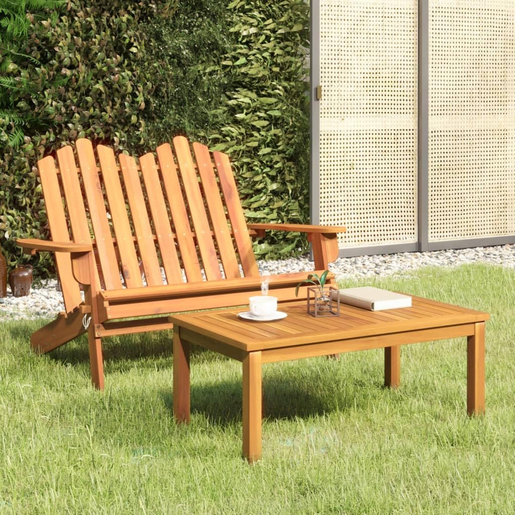 Banco Adirondack de acacia y mesa para terrazas y balcones