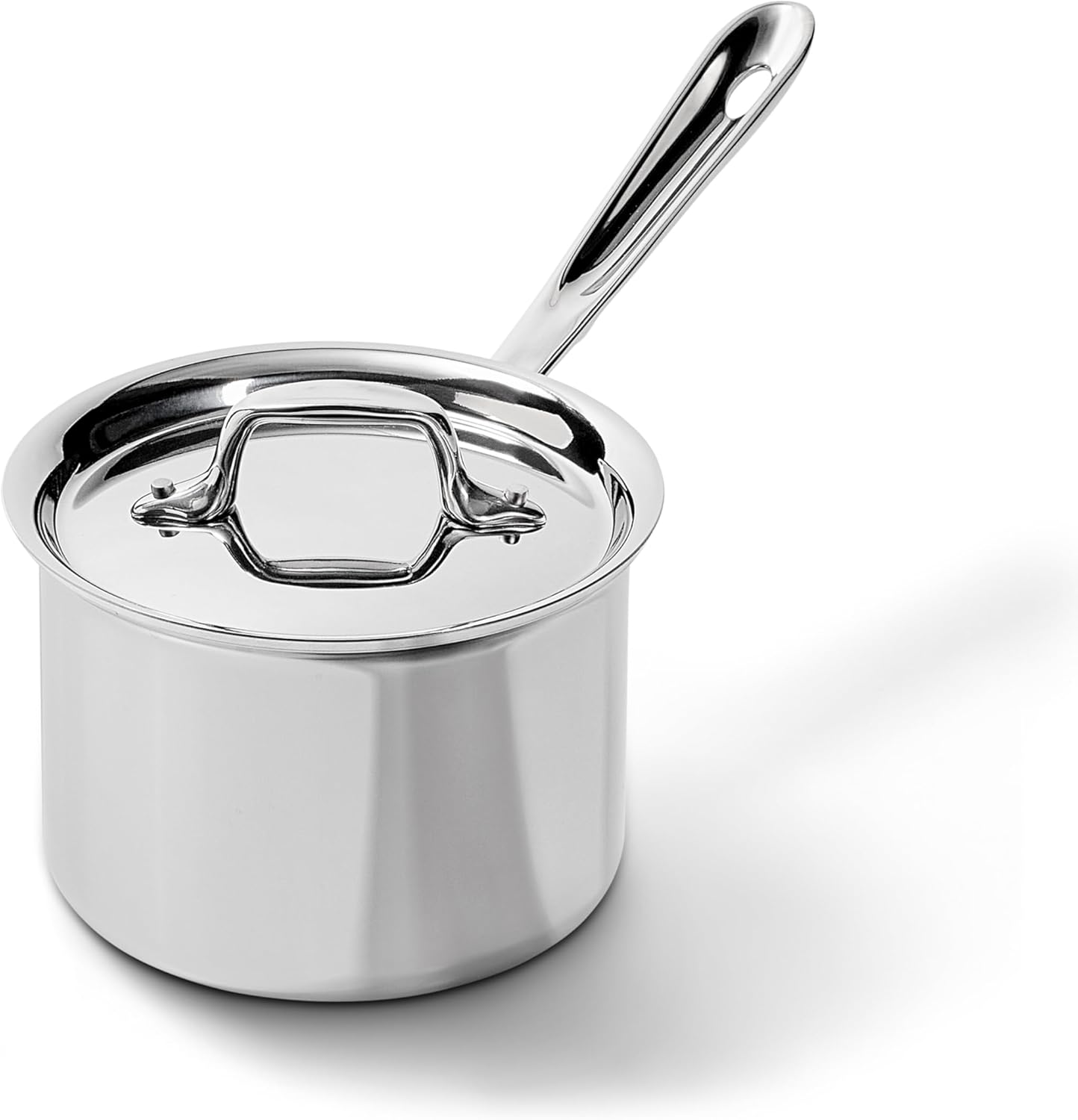 All-Clad D3 3-Ply Stainless Steel 2-Quart Saucepan with Lid - Induction Oven Safe 600°F, All Cooktops Compatible, USA Made