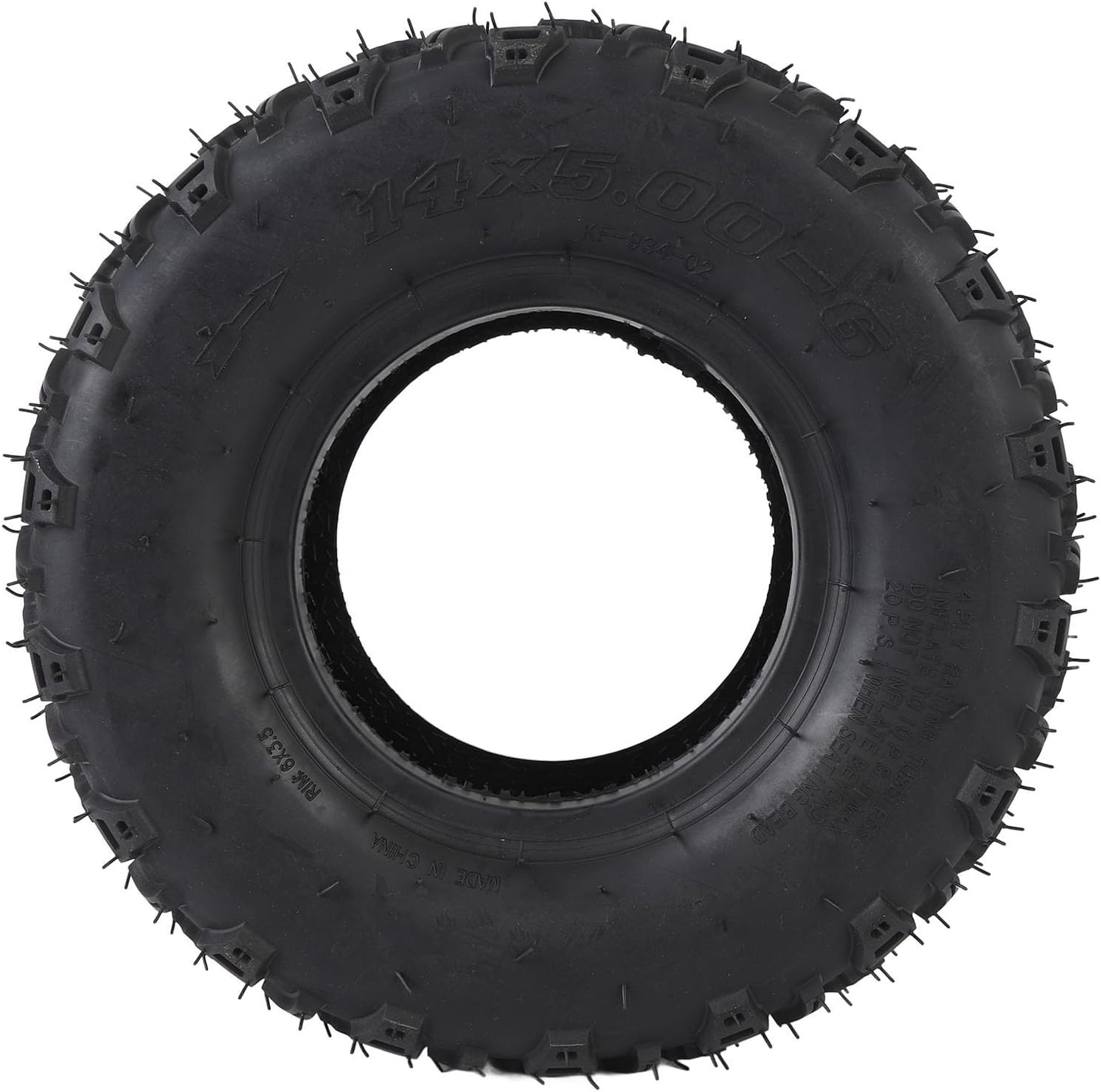 14x5.00-6 Front Wheel Tire with Rim Rubber Tubeless Vacuum Tire ATV Quad Go Kart Cart Mini Bike