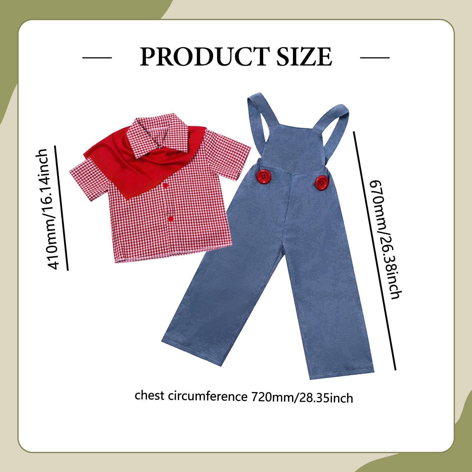 1 Completo da Bambino Costume Grembiule Camicia Sciarpa Realizzato in Poliestere Adatto per Giochi di Ruolo Halloween Feste Compleanno, M