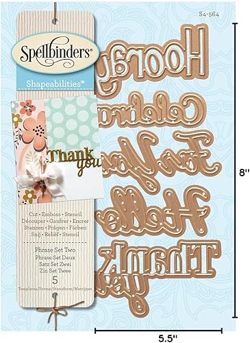 Miniatura 5 de Spellbinders S4-564 Shapeabilities Simply Said Frase Set Dos Grabados/Obleas Delgadas Troqueles