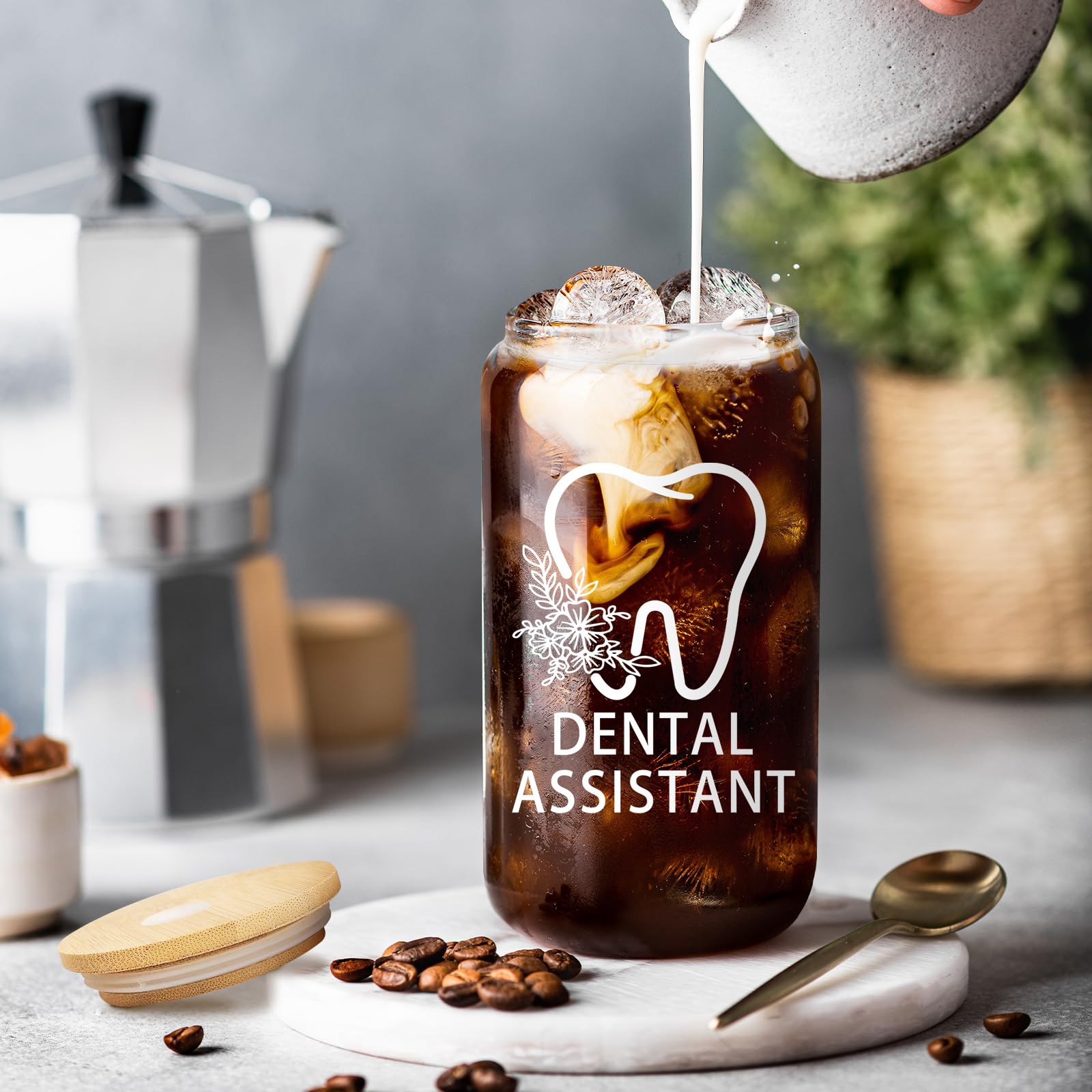 Dental Assistant Gifts for Women,Dental Assistant Appreciation Gifts,Dental Assistants Recognition Week Gifts,Dental Assistant Must Have Gift,Coffee Glass Cup 16oz
