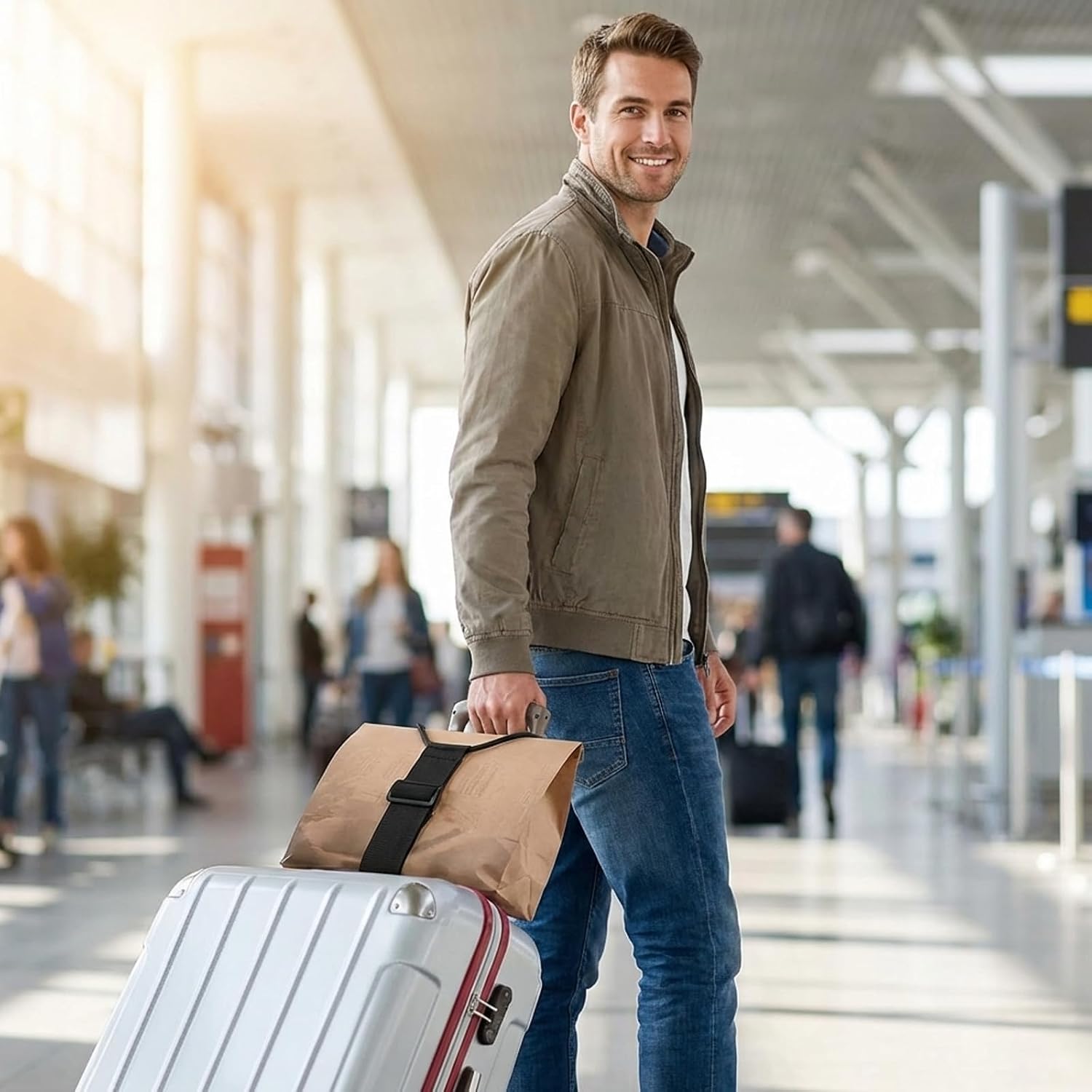 6-Pack Luggage Connector Straps, Adjustable Luggage Connector Straps for Suitcases and Travel Bags, Durable Elastic Straps for Airport Transfers and Business Trips, Strong Frame Construction
