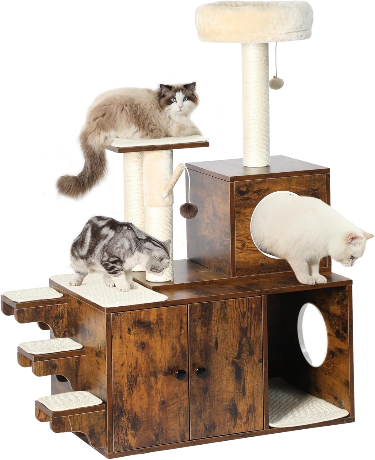 YITAHOME Litter Box Enlcosure with Cat Tree, 4in1 Modern