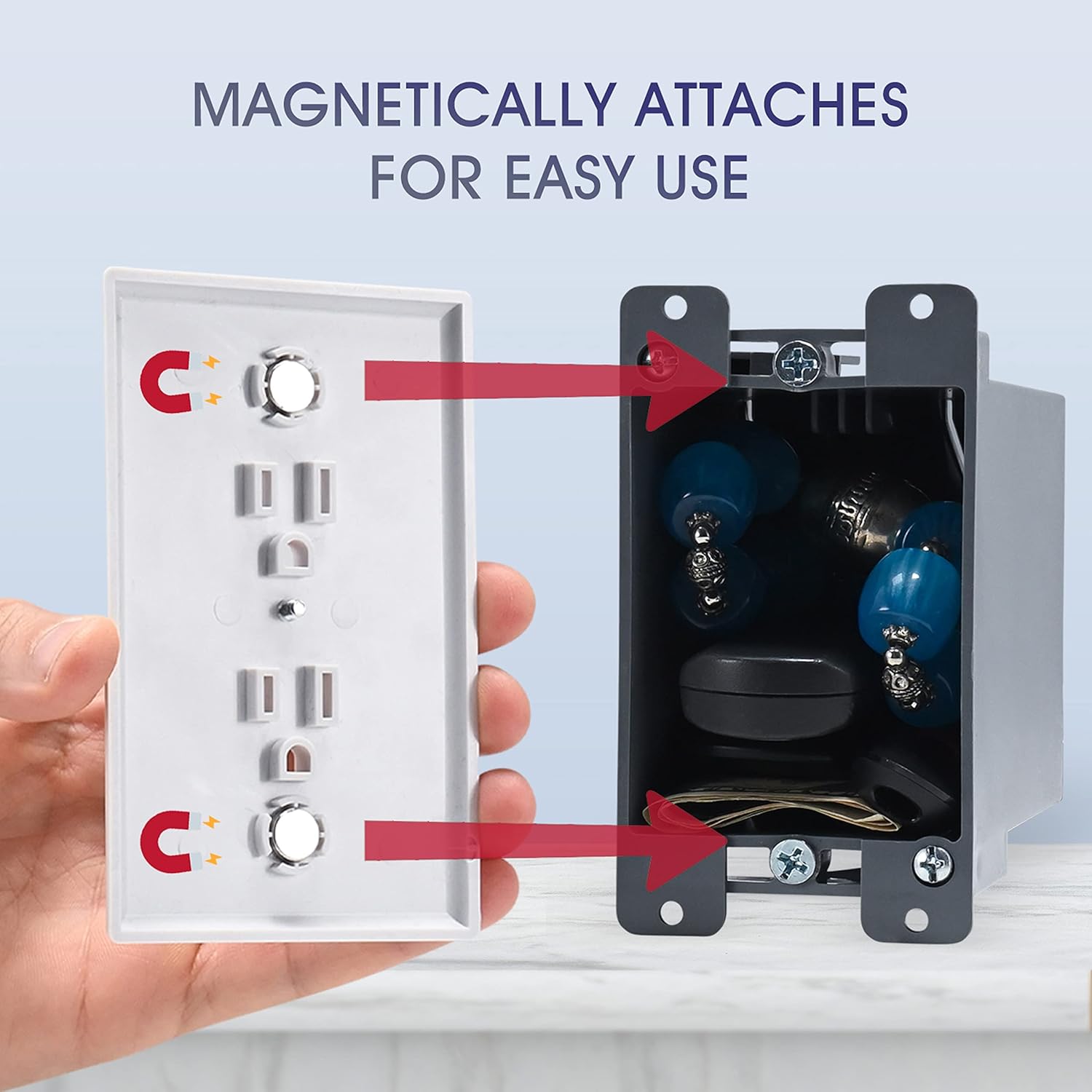 Electrical Outlet Hidden Wall Safe (Simple Install, Magnetically Attaches For Easy Use) Hiding Places for Valuables | Hide in Plain Sight Key Money Jewelry Storage Cash Holder Safes Outlet Safe Box