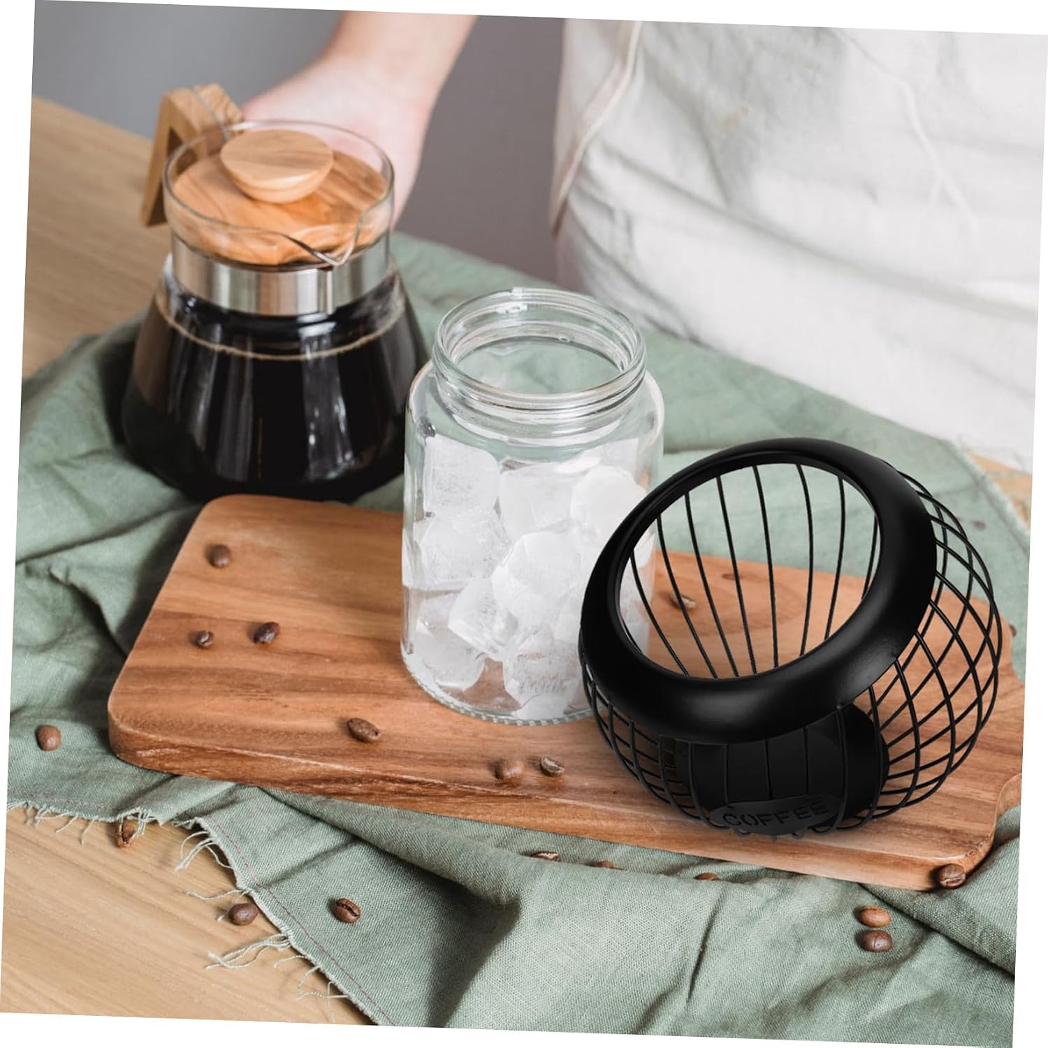 European Style Iron Fruit Basket Storage Stand for Dry Fruit and Snacks, Black Metal Container for Kitchen Organization and Food Storage