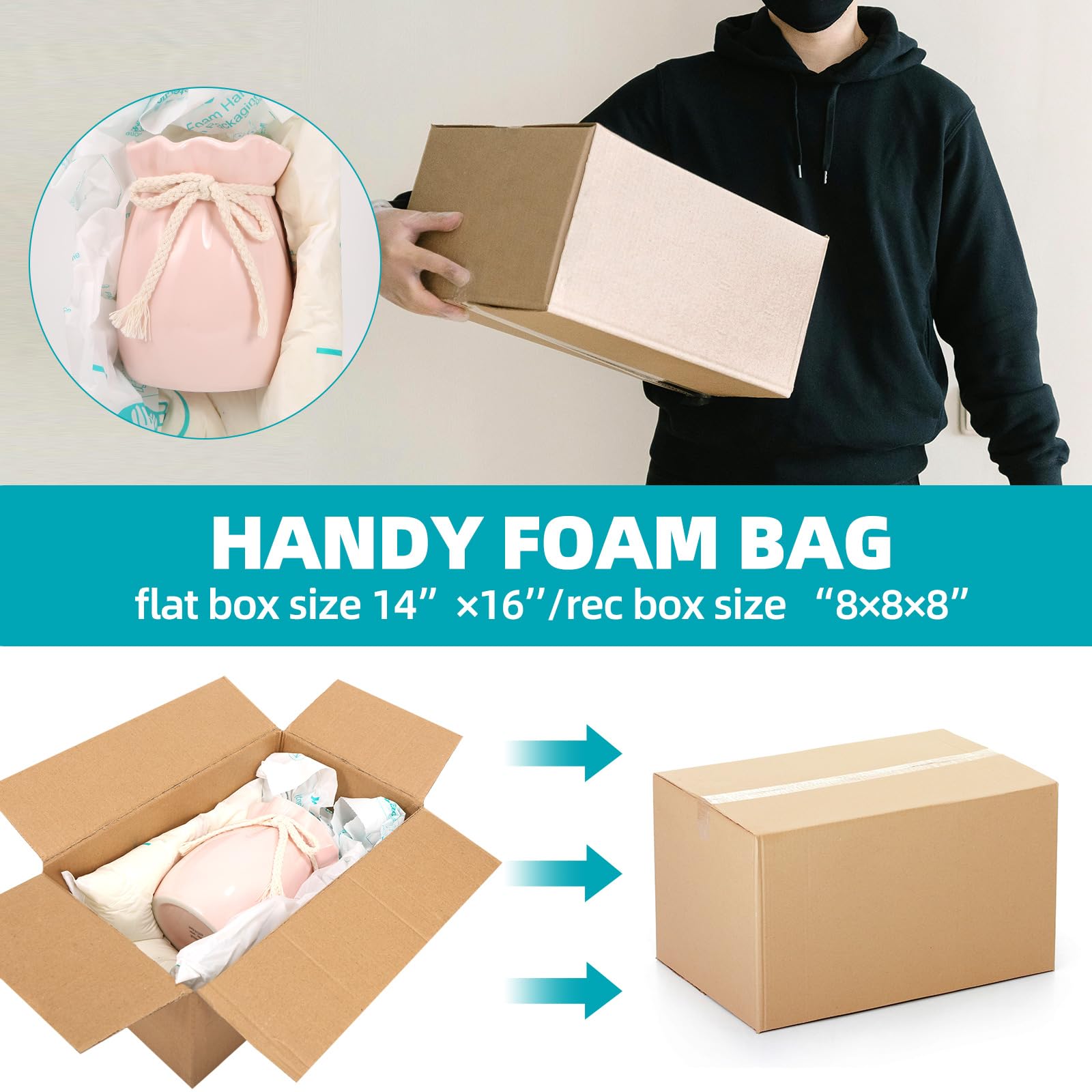 Schaumstoffbeutel, 35,6 x 40,6 cm, erweiterbarer Schaumstoff, für PC, elektronische Komponenten, Ausrüstung, zerbrechliche Gegenstände, Versand, Umzug, Verpackung, Lagerung, 8 Stück