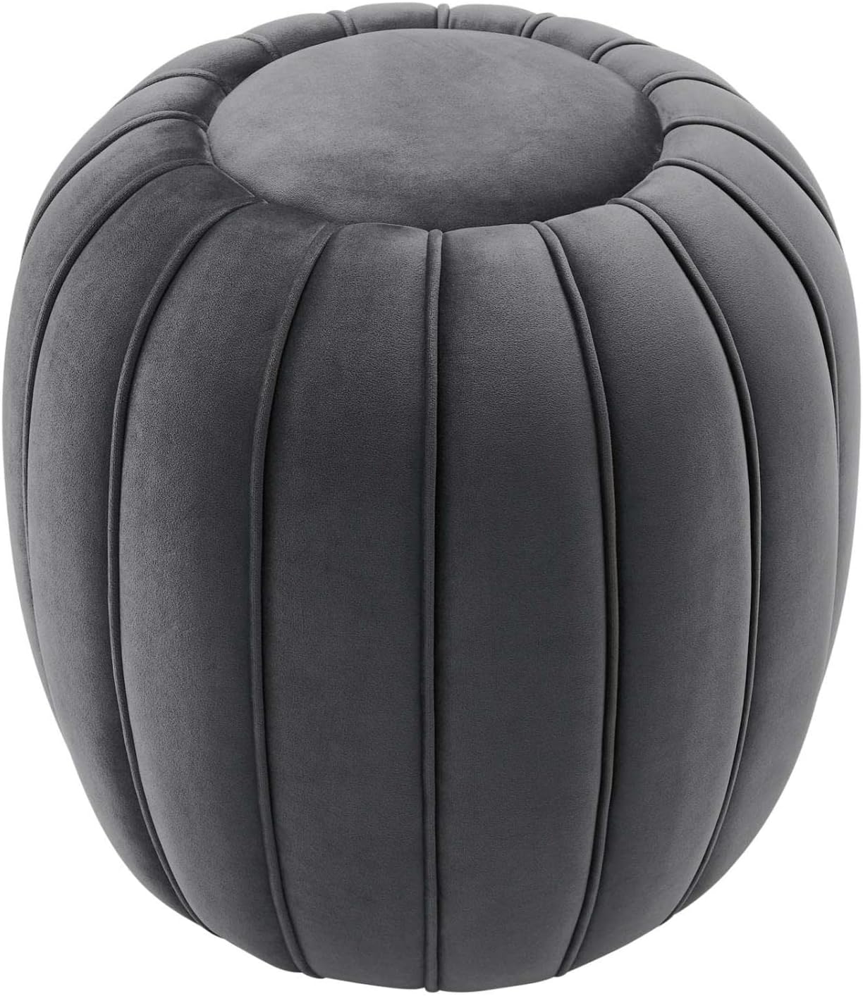 Modway Celebrate Modern Channel Tufted Performance Velvet Ottoman in Gray