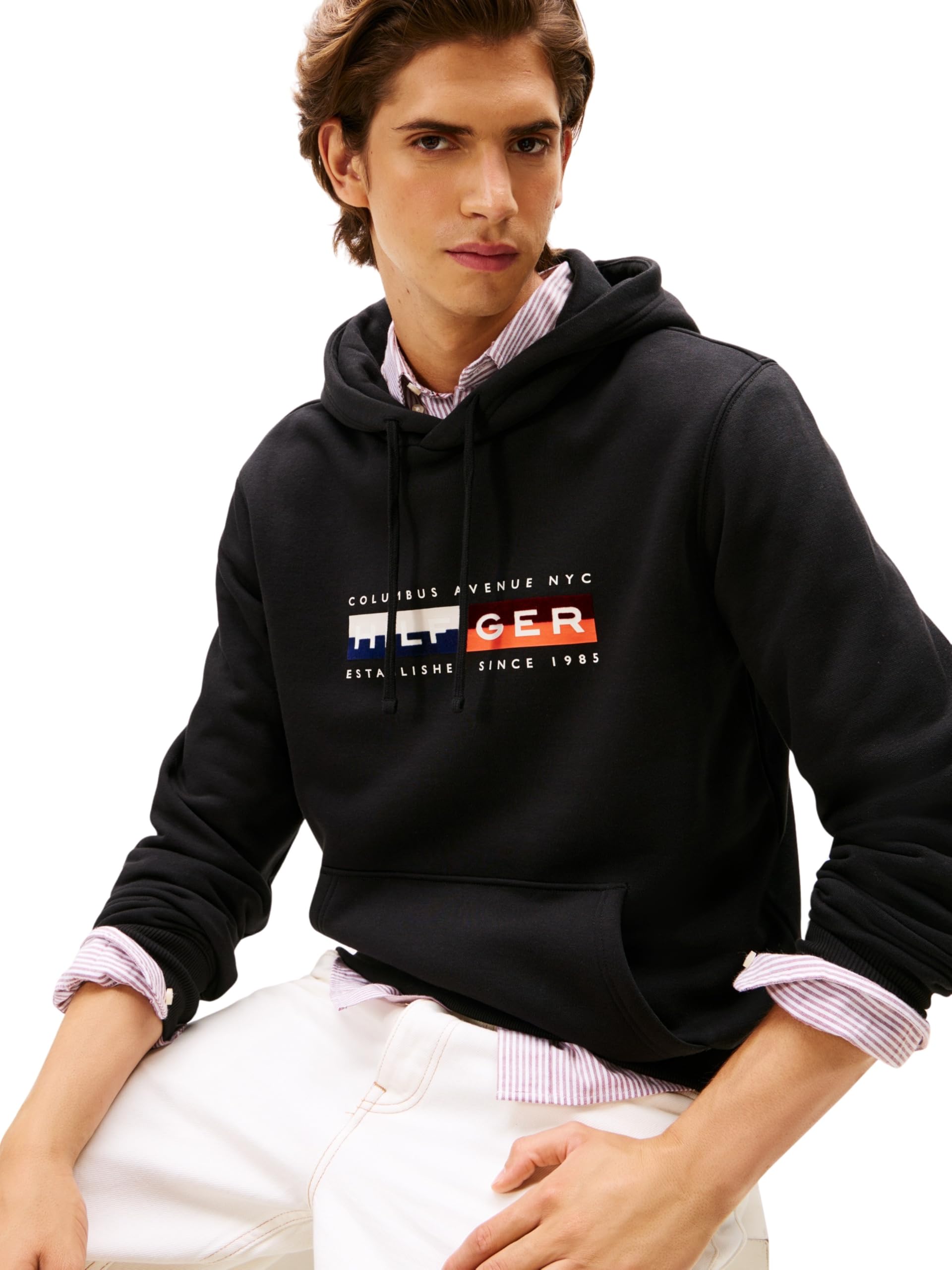 Tommy Hilfiger Herren Th Colour Block Graphic Hoodie Mw0mw40041 Kapuzenpullover (1er Pack)