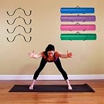 Wall Mount Yoga Mat Foam Roller and Towel Rack Hooks , Exercise Mat Storage Shelf for Hanging Yoga Strap and Resistance Bands at Your Fitness Class or Home Gym, Adjustable Size,Up to 20Lbs - (2 Pack)