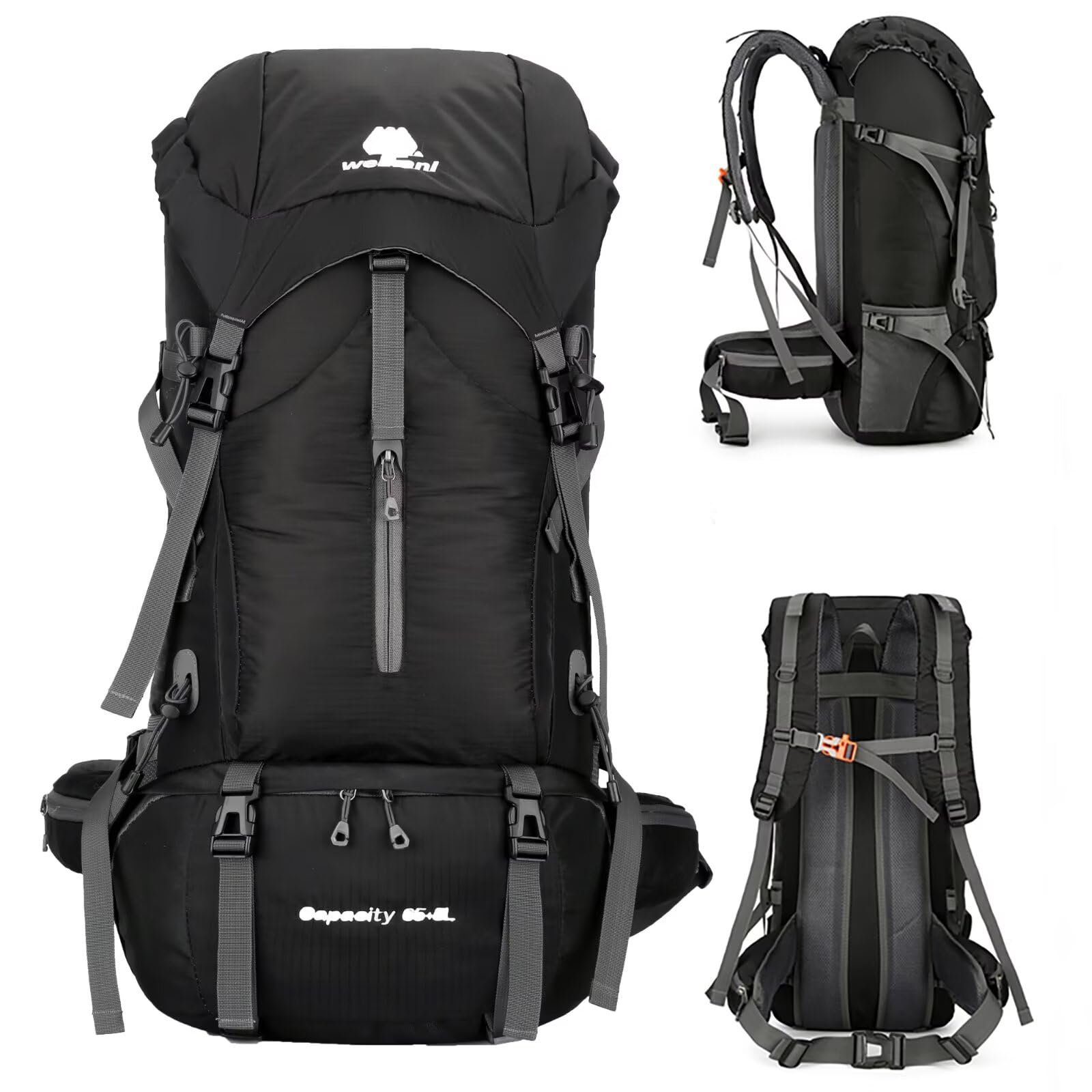 Sac à dos de randonnée 70 l avec housse de pluie - Grand sac à dos de trekking pour homme et femme - Imperméable - Léger - Pour sports de plein air, voyage, randonnée, cyclisme, escalade