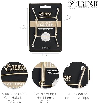 TRIPAR 5-7 Inch Brass Plate Wire Wall Plate Hanger