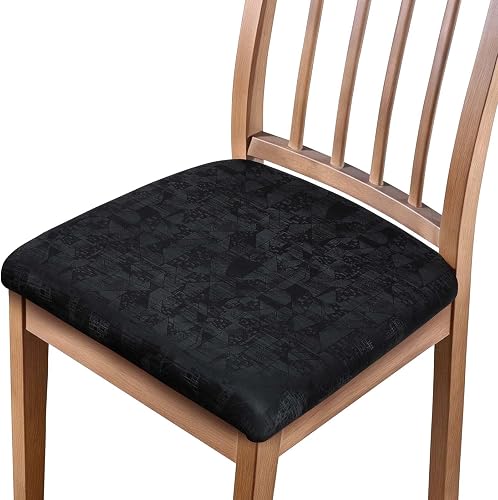 Alishomtll Kunstleder Stuhlhussen 6er Set Stretch PU Sitzbezüge Sitzfläche Stuhl