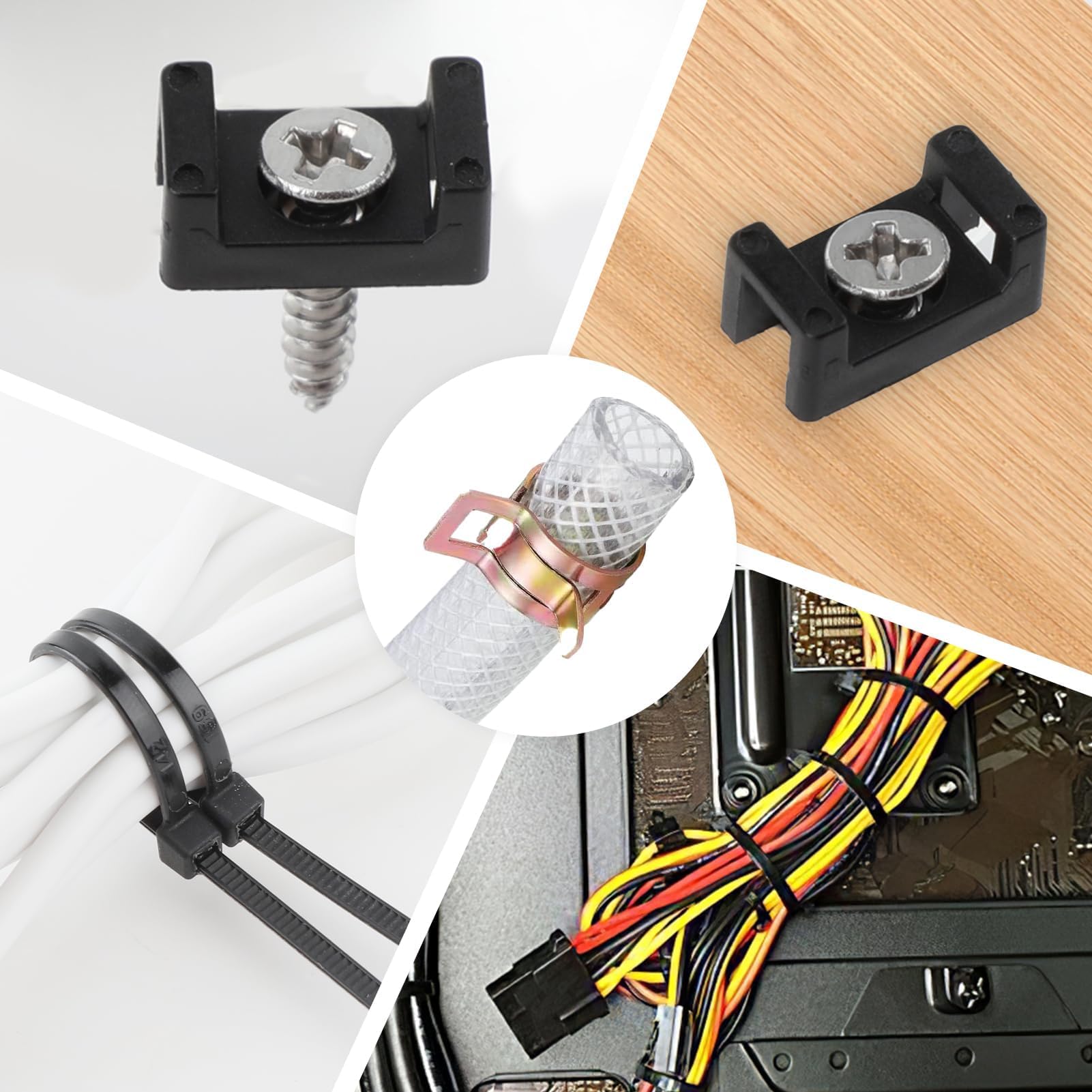 100 Pièces De Serre-câbles En Nylon Avec Supports De Câbles, Attaches