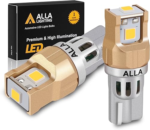 Alla Lighting Bombillas LED T10T15 912 921 194 168 en miniatura, 6000 K, xenón blanco 12 V, súper brillante, reversa, licencia, maletero, luces de