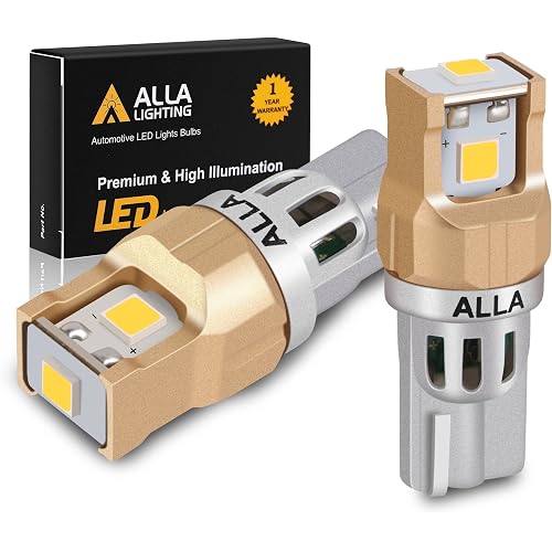 Alla Lighting Miniature T10/T15 912 921 194 168 LED Lights Bulbs, 6000K Xenon White 12V Super Bright Back-Up Reverse, License, Trunk, Cargo Lights SMD Replacement