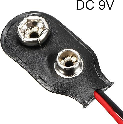 Miniatura 3 de uxcell 7pcs DC 9V Clip de batería Tipo I Conector de hebilla de cuero de imitación Vivienda Cable de plomo 5.7 in Longitud