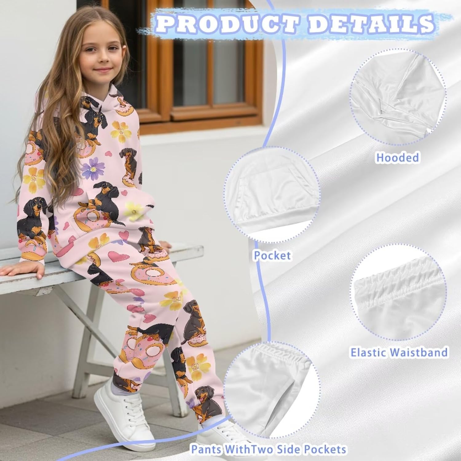Girls Clothes 2 Piece Sweatshirt Set for Girls 7-14 Long Sleeve Hoodies Pullover and Leggings Pants Fall Outfits