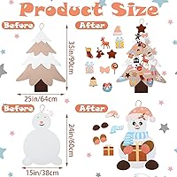 Vista 2 de Liliful Juego de 2 piezas de árbol de Navidad y muñeco de nieve de fieltro de Navidad con 40 adornos de bricolaje, árbol de Navidad de 35 pulgadas