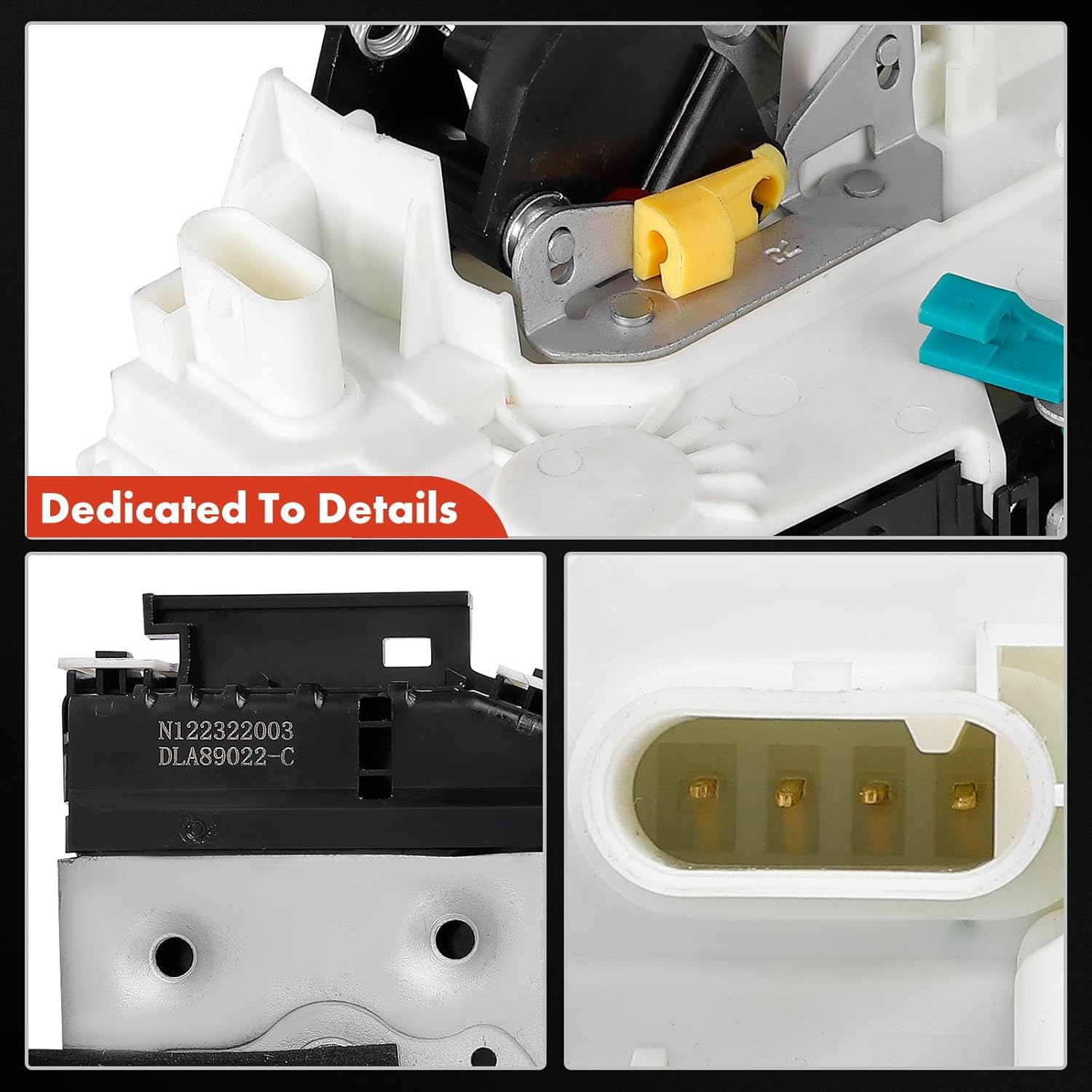 A-Premium Rear Right Passenger Side Door Lock Actuator Compatible with Jeep Wrangler 2010-2018, Sport Utility 4 Door - Manual Door Lock