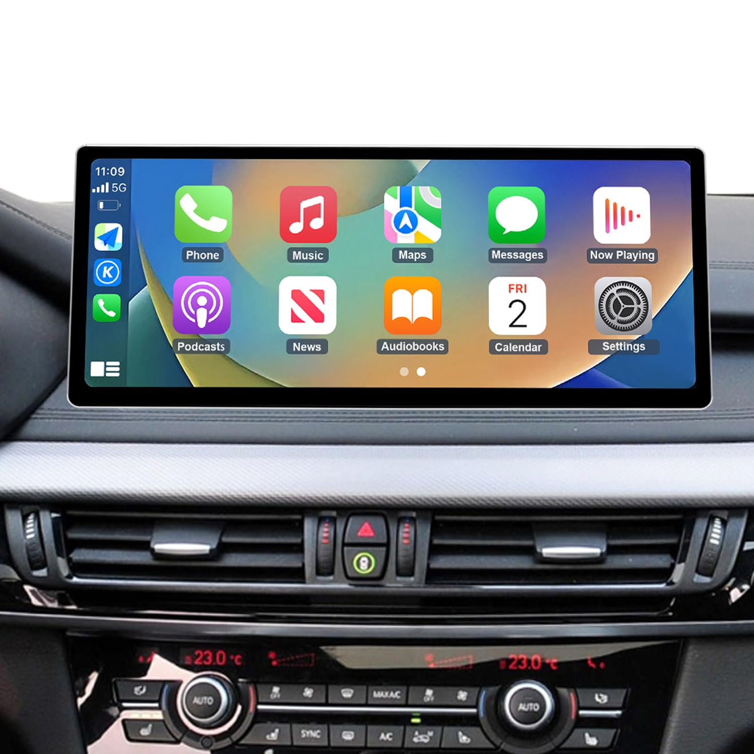 Road Top Ekran CarPlay, 12,3-calowe radio samochodowe stereo dla BMW X5 X6 serii F15/F16 z systemem NBT (2014-2016 rok), radio samochodowe z wąską ramką dla CarPlay/Android Auto/MirrorLink