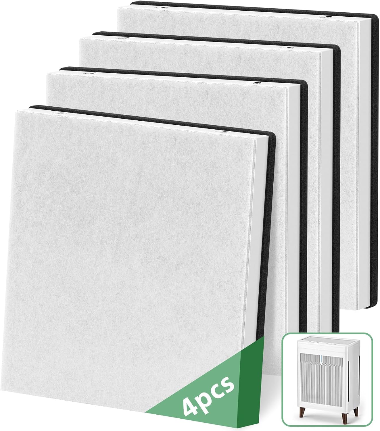 HKB320F Filter Compatible with MOOKA HKB320F Air Purifier, 4 Pack HEPA Filters with 4 Washable Pre-Filters - Image 9