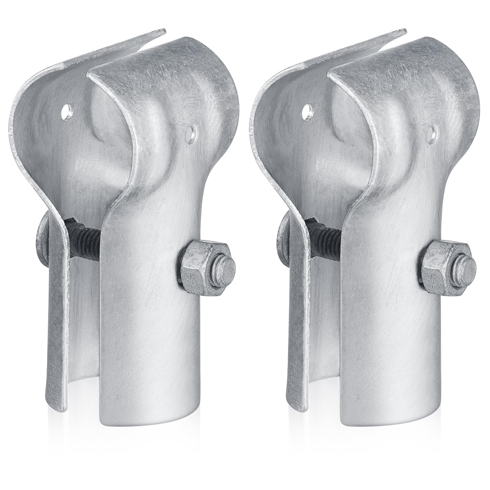 Tandefio Pipe Clamp Chain Link Fence T Clamp Galvanized Steel End Rail Clamp for OD Pipe, Bolts and Nuts Included (6 Pcs,1-3/8")
