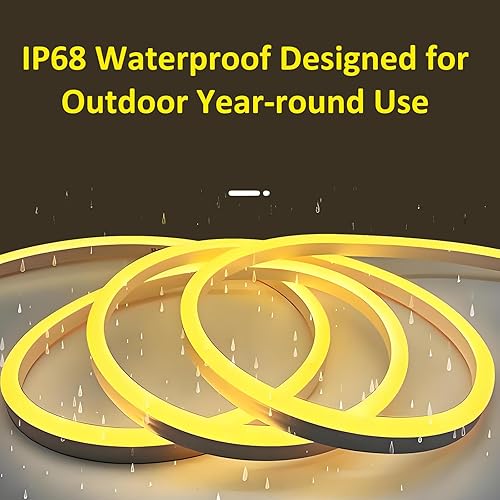 Miniatura 3 de Cable de luz LED de neón con control remoto, flexible, 60 pies IP67 impermeable, sincronización de música, controlado por aplicación para juegos y