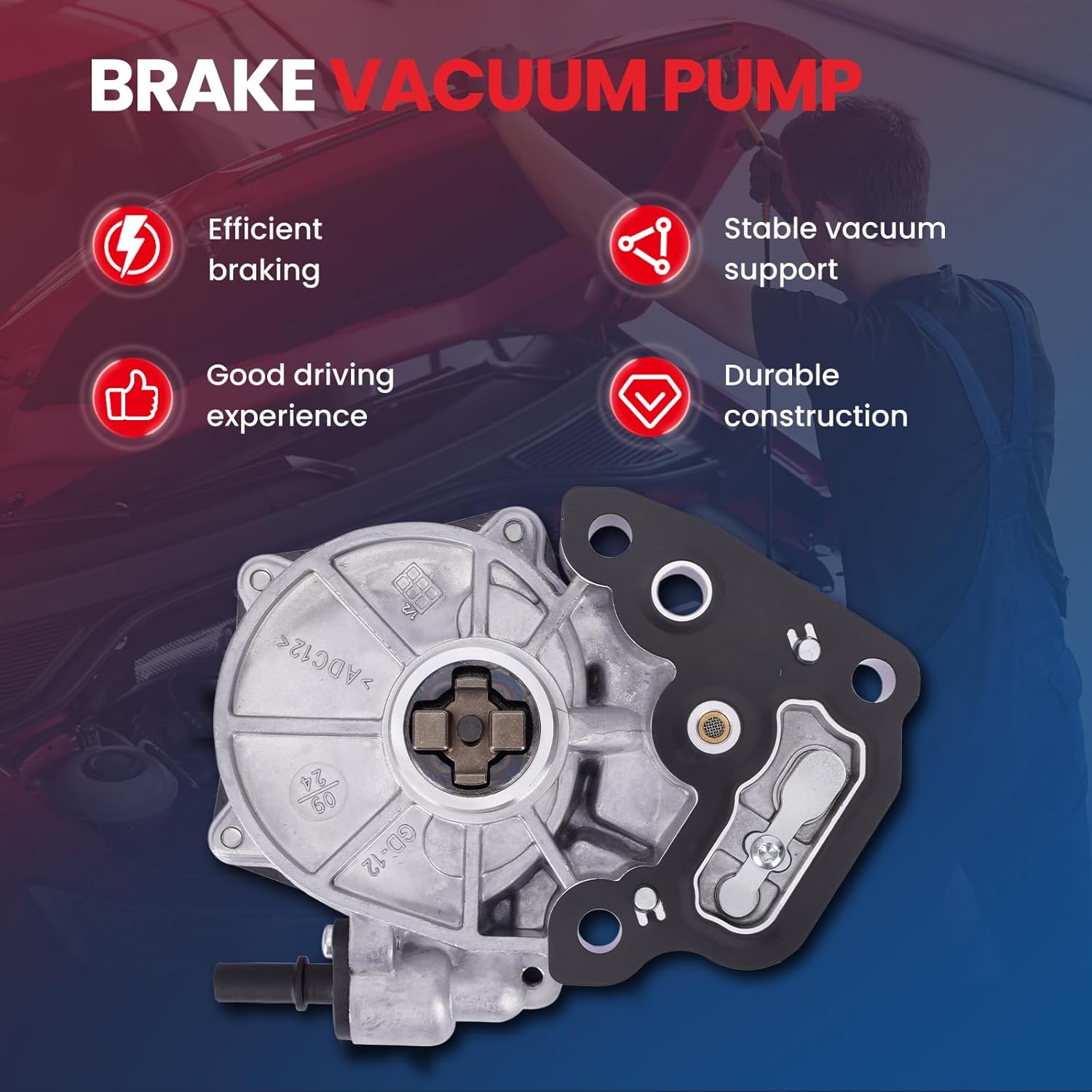 MOCA VCP184 Vacuum Pump Fit for Chevrolet 2016-2022 Malibu, 2018-2022 Equinox, 2016-2020 Spark, 2016-2019 Cruze, for GMC 2018-2020 Terrain, for Buick 2016-2019 Encore