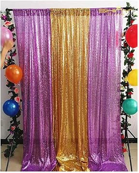 Amazon スパンコールの背景幕 キラキラ光るスパンコール写真ブース背景 スパンコールの写真撮影用スパンコールカーテン クリスマス装飾 4ftx6ft Sequin Backdrop Shidianyi バックペーパー 背景布