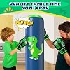 Saco de boxeo inflable QPAU, 48 pulgadas estable para niños de 3 a 6 años, juguete de dinosaurio y regalos para niños y niñas, set de boxeo infantil para practicar karate, taekwondo 5