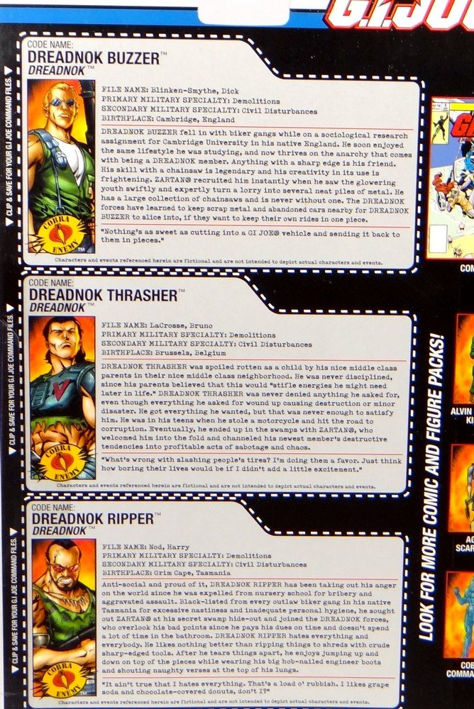 Gi Joe 3 Pack #75 Dreadnok Ripper , Thrasher , Buzzer : Amazon.com