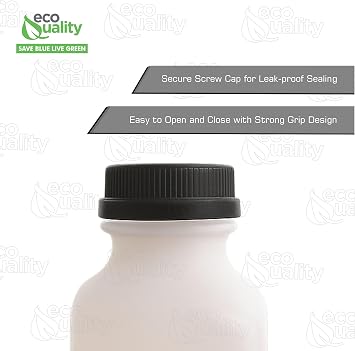 [50 PACK] 38MM Black Tamper Evident Ratchet Caps/Lids for Empty Foggy Plastic Juice Bottles by EcoQuality