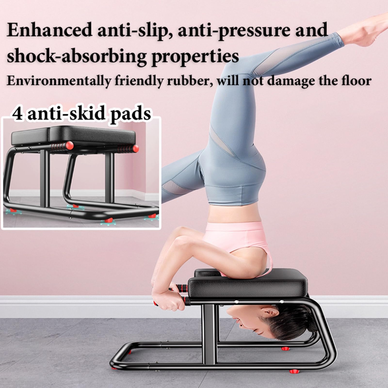 Panca a inversione yoga con braccioli, design monopezzo per stabilità, supporta fino a 250 kg, ideale per alleviare lo stress e migliorare le routine di fitness