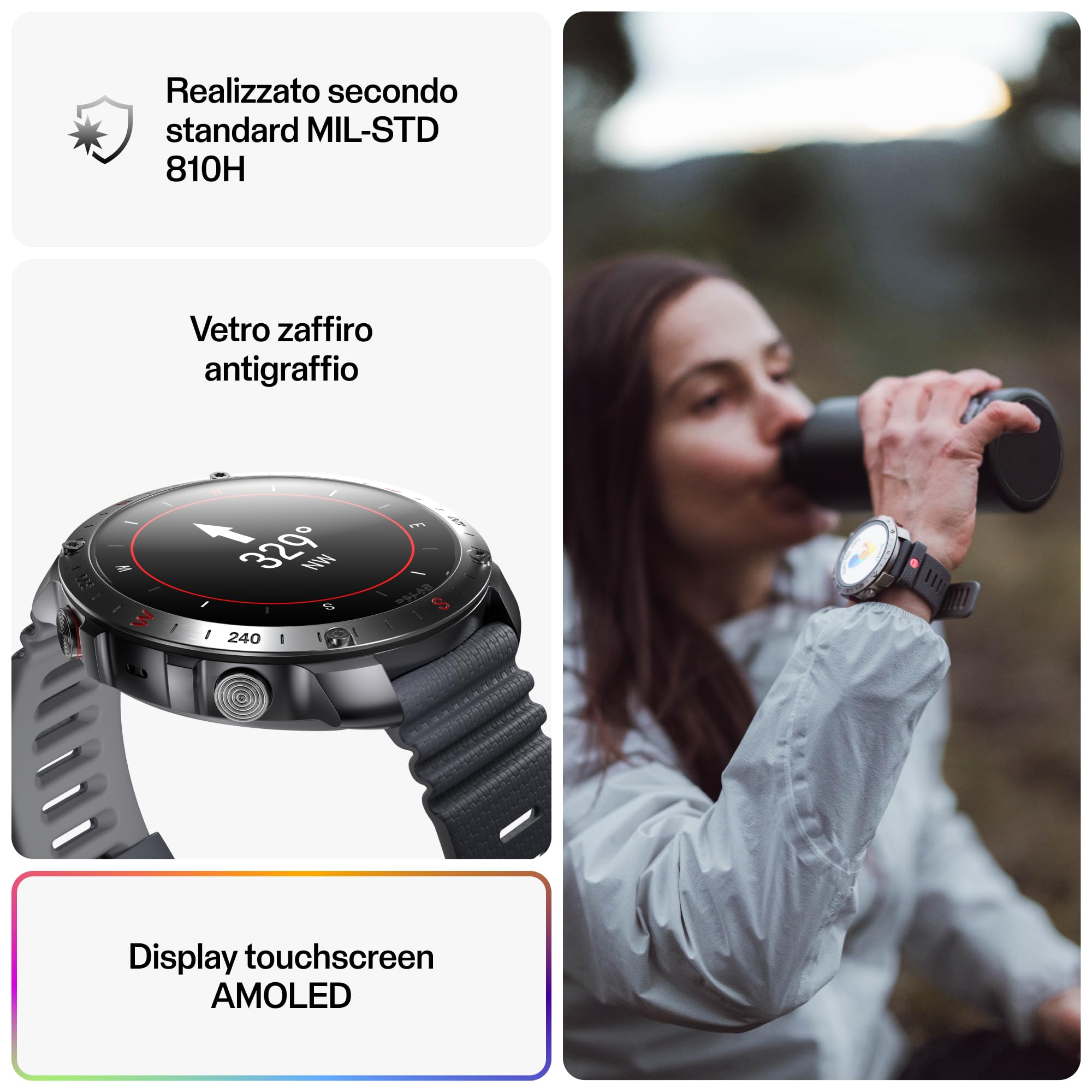 Polar Grit X2 Pro Orologio sportivo con GPS - Adventure watch robusto, con navigazione avanzata, monitoraggio delle prestazioni sportive, tecnologia biosensing e misurazione della FC