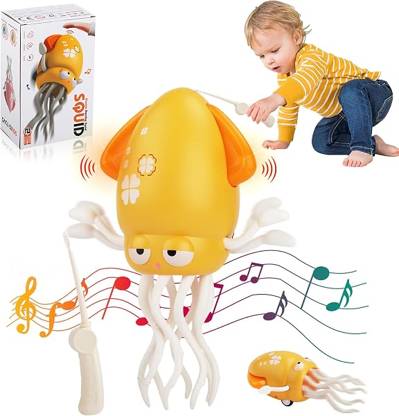 UCAMP Giocattoli per Elettrico Polpo Danzante, Electric Dancing Octopus Squid Toy con LED e Musica, Regalo Giocattolo Neonato per Tummy Time 6 9 12 Mesi, Regalo Giochi Bambini 1 2 3 4 5 Anno - 1
