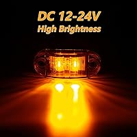 Vista 2 de ALFU Paquete de 10 luces LED ámbar DC12-24V IP68 impermeables para remolque, luces LED delanteras y traseras, indicadores de liquidación de luz