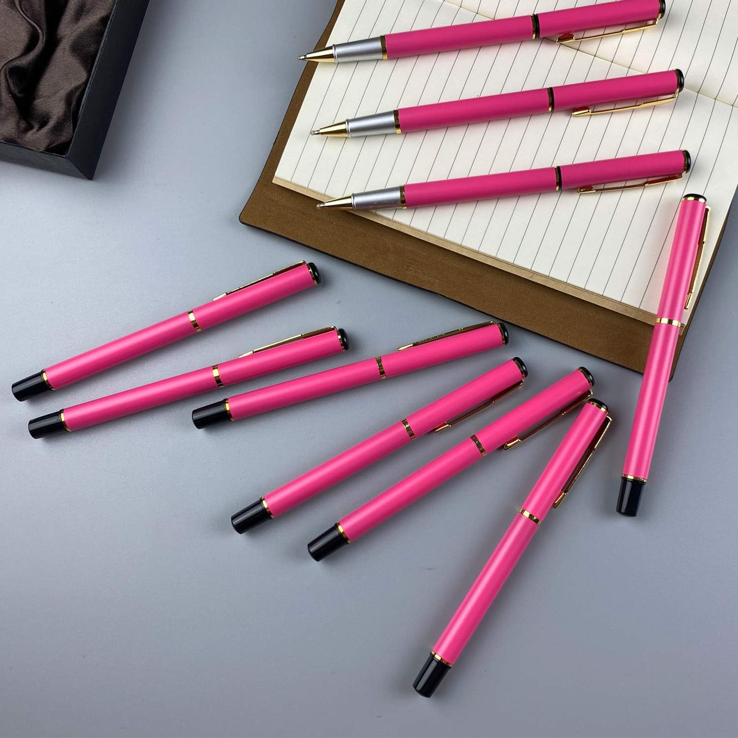Ancolo Personalized Office Pens Stylish Pens -Writing Tool with 10 Free Black Ink Refill-Engraved with Your Message/Slogan -Perfect for Women/Girls(Pink)