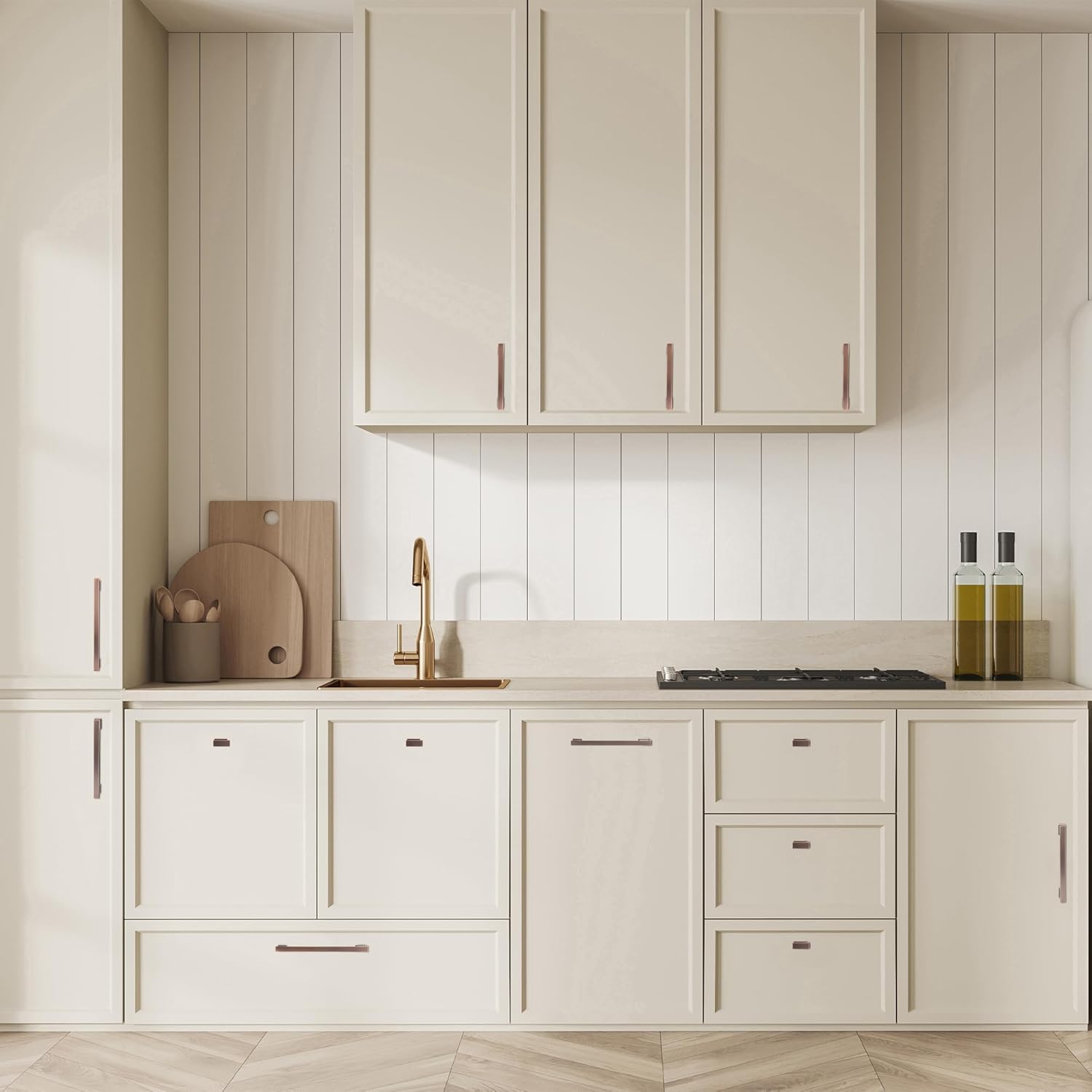 5 Inch (128mm) Brushed Antique Copper Cabinet Pulls Handles Solid Zinc Antique Copper Drawer Pulls Copper Kitchen Cabinet Hardware Handles Dresser Drawer Knobs Pulls 10 Pack