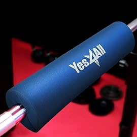 Yes4All Barbell Foam Nylon Bar Pad/PVC Bar Pad - 16 Inch Barbell Pad for Squats, Lunges & Hip Thrust (Blue- Single), Model Number: 810019297212