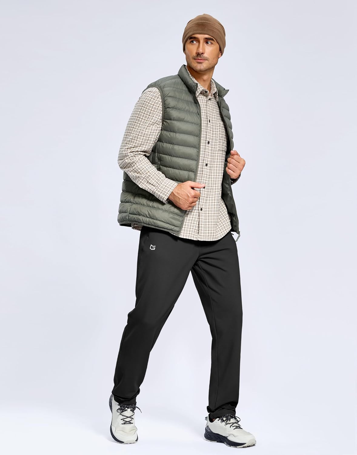 Men's Fleece Lined Winter Pants 32"/34"/36" Inseam Tall Sweatpants with Zipper Pockets Warm Athletic Joggers Men - Image 3