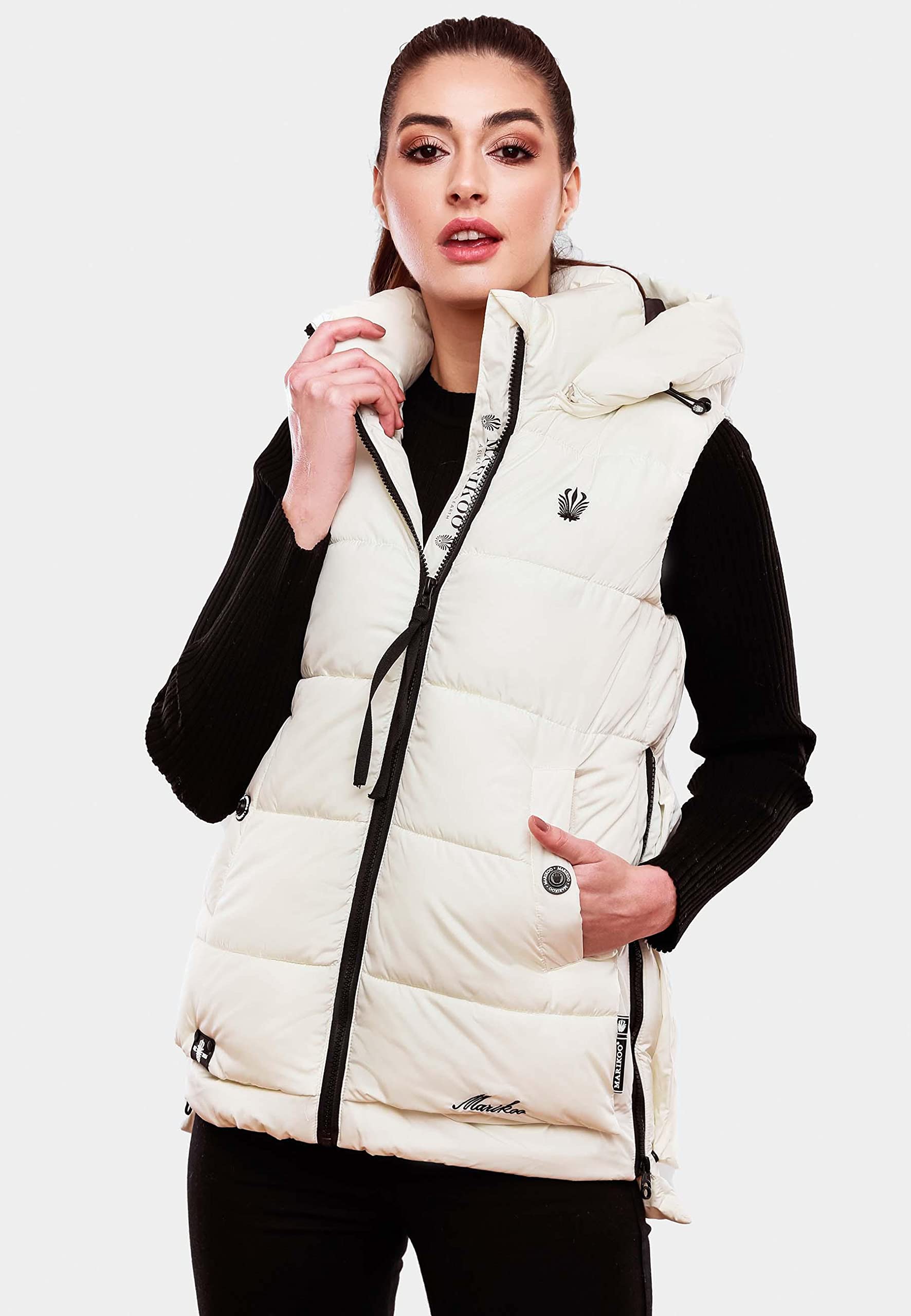 MARIKOO Zarinaa - Piumino invernale da donna, con cappuccio, taglie XS-XXL