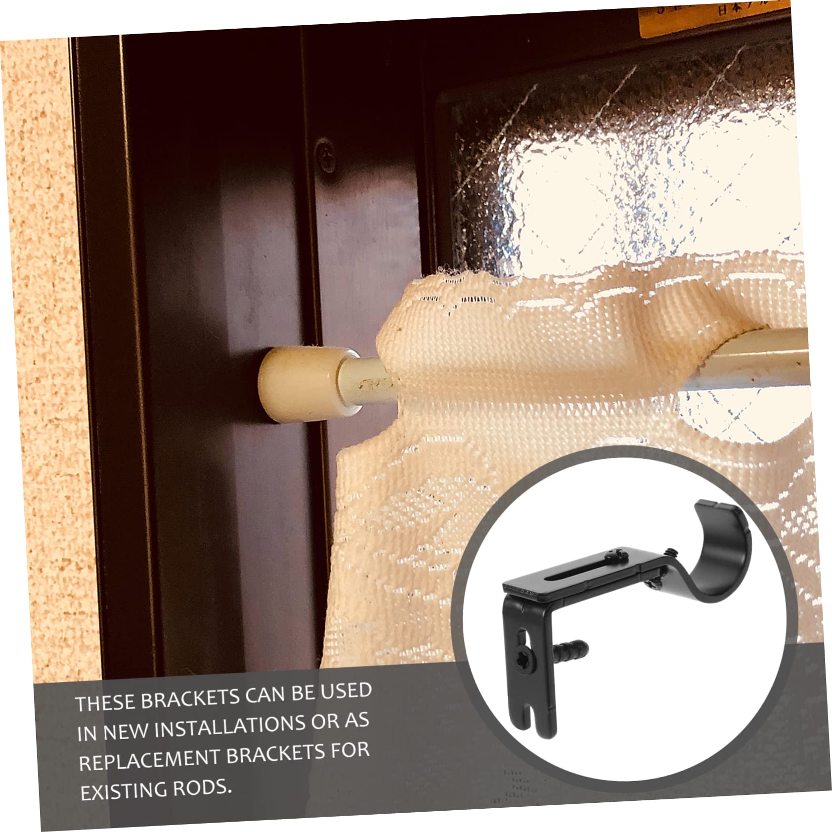 MAGICLULU 5 Ensembles Support De Tringle À Rideau Supports Muraux pour Tringles À Rideaux Chambre À Coucher Tringle À Rideaux Crocheter Supports De Tringle À Rideau Réglables 3 Pièces * 5
