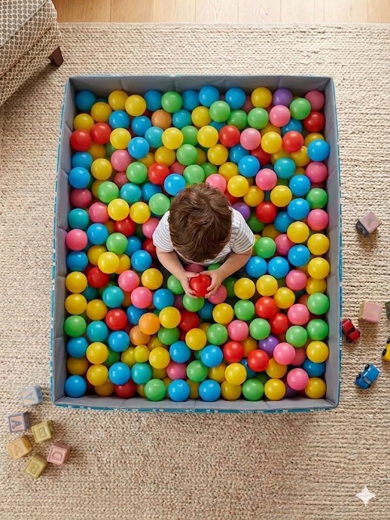 Piscina de Bolas para niños- Parque Infantil- Piscina de Pelotas para Bebés- Plegable y Portátil- Cubo Juguetes- (Bolas no Incluidas).