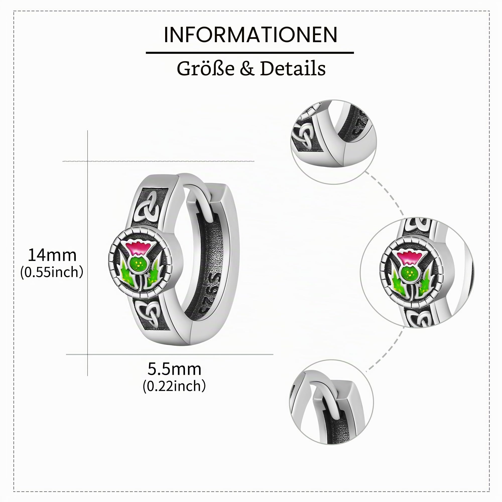 Creolen Klein Silber 925 Damen Herren Lebensbaum/Schildkröten/Hund/Katzen Mini Creolen Ohrringe Schmuck Geschenk